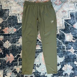 New Mens Gymshark Green Joggers. size Medium, shift material. Perfect condition.